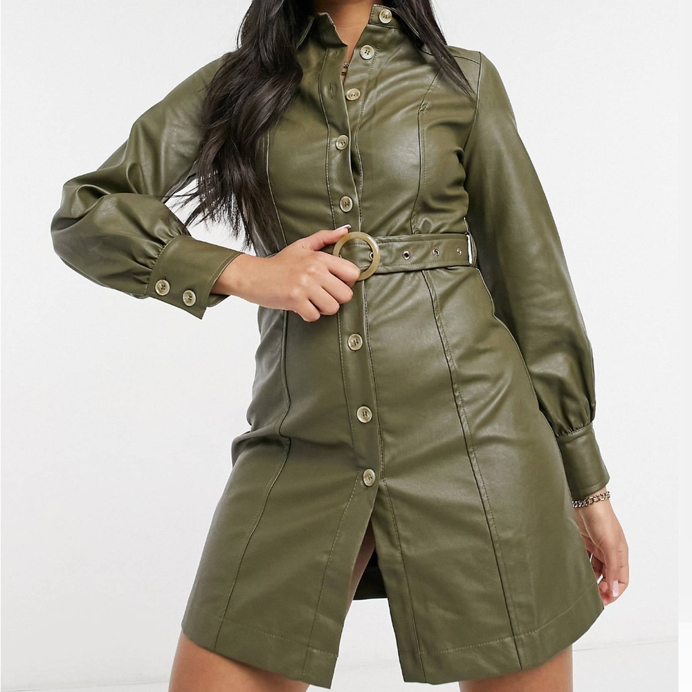 Green Leather Dress